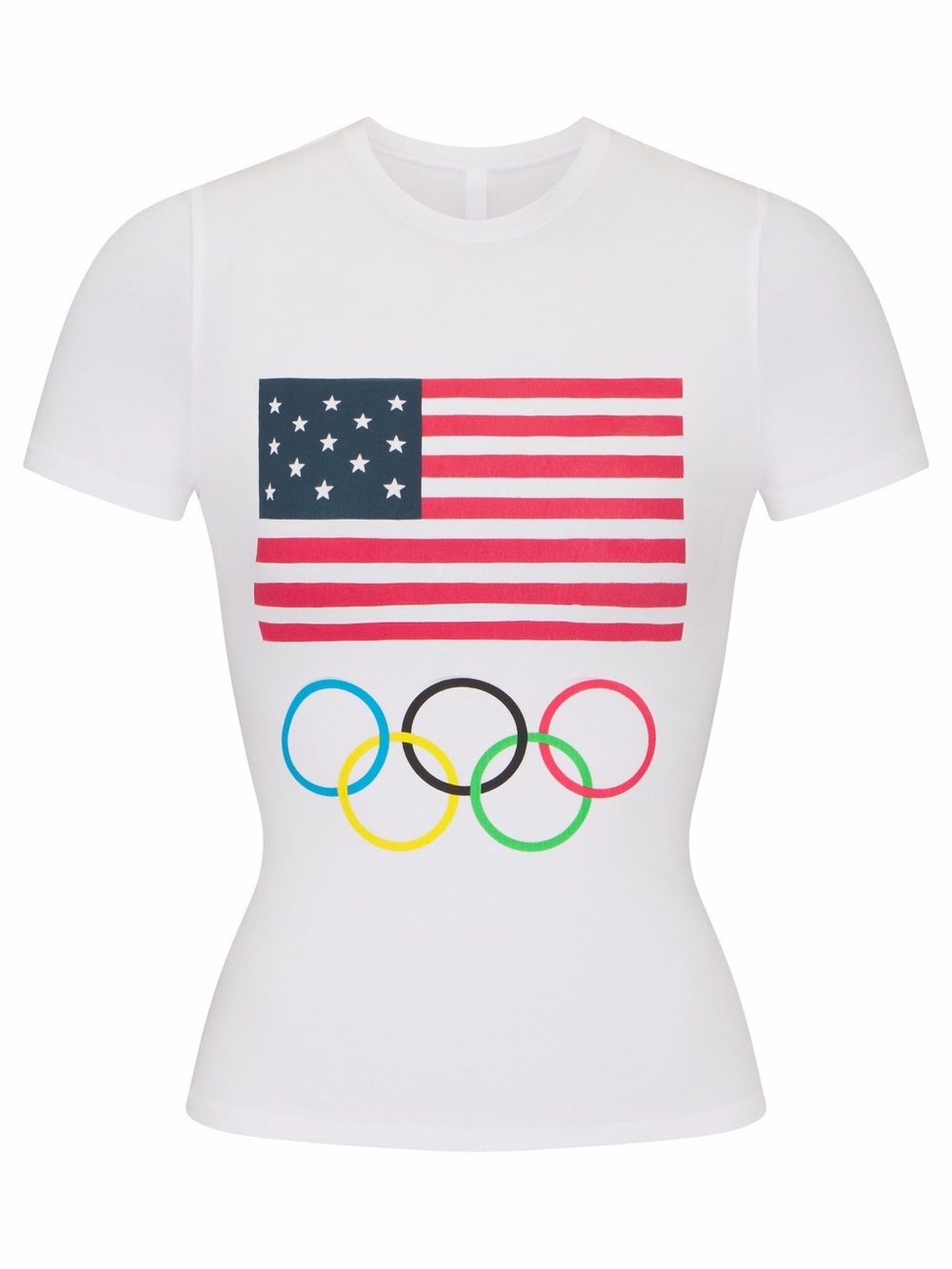 SKIMS FOR TEAM USA COTTON JERSEY OLYMPIC T-SHIRT | WHITE size M NWT